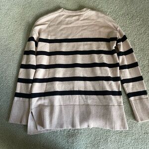 Striped Women's Sweater - Black and Tan